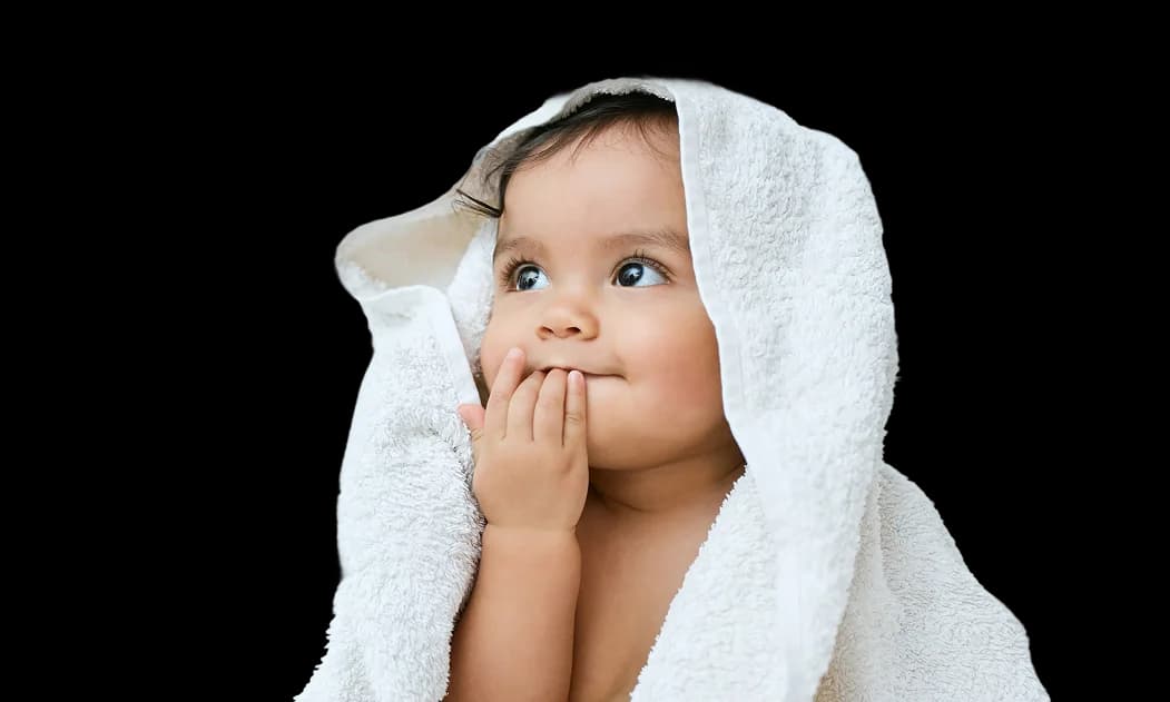 Baby in white towel