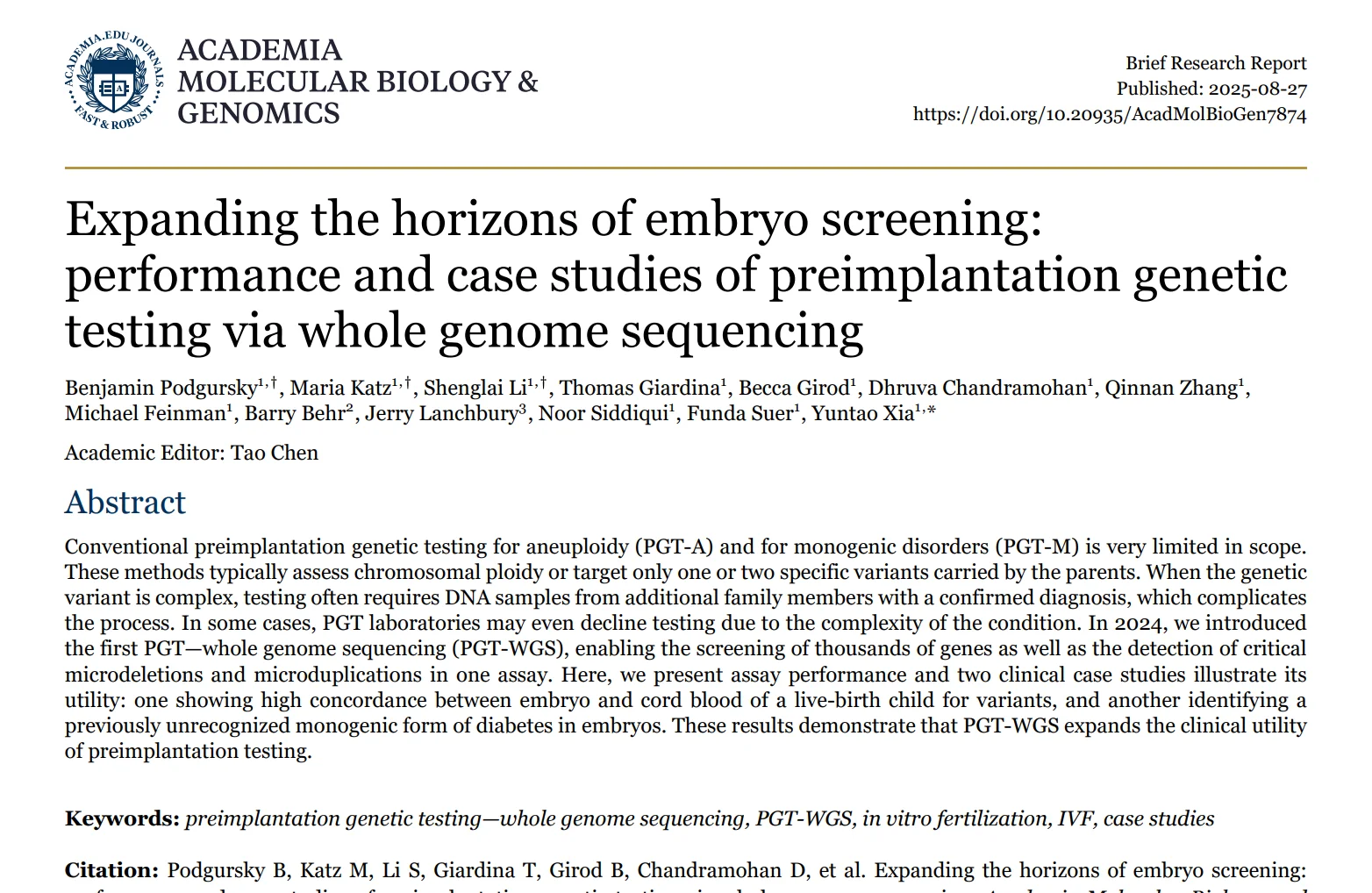 Expanding the horizons of embryo screening: performance and case studies of preimplantation genetic testing via whole genome sequencing